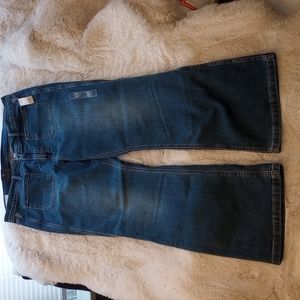 Gap flair high-rise, medium blue front women's jeans